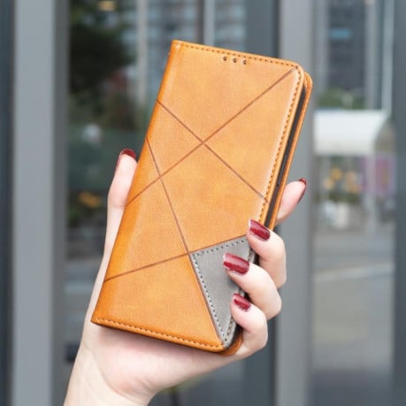 Чохол-книжка Rhombus Texture на Infinix Hot 60 Pro 4G - жовтий