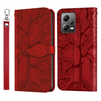 Чехол-книжка Life of Tree для Xiaomi Poco X5/Redmi Note 12 5G  - красный