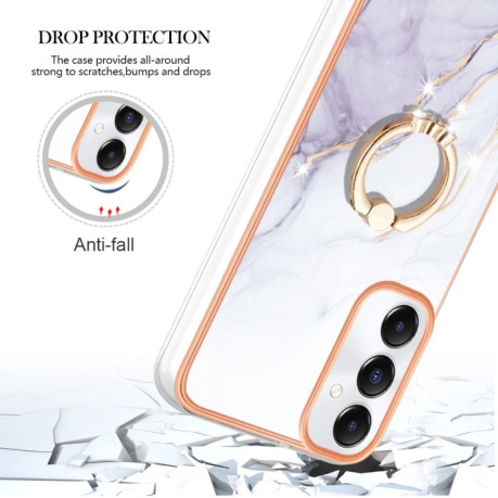 Чехол Electroplating with Ring Holder для Samsung Galaxy A05s - белый