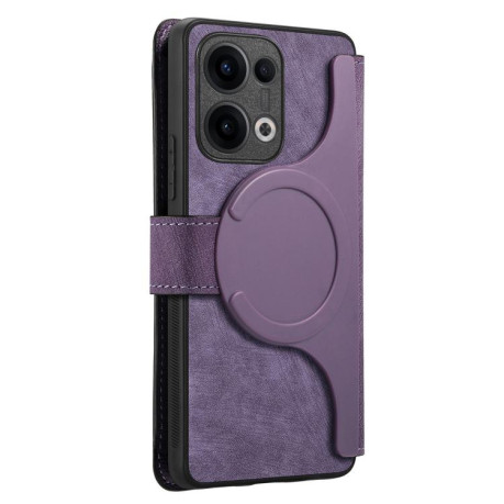 Чехол-книжка CaseNeo MagSafe RFID Anti-theft Retro Leather для OPPO Reno13 - фиолетовый