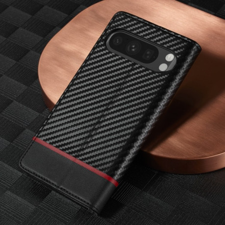 Чехол-книжка LC IMEEKE Carbon Fiber для Google Pixel 9 Pro - Black