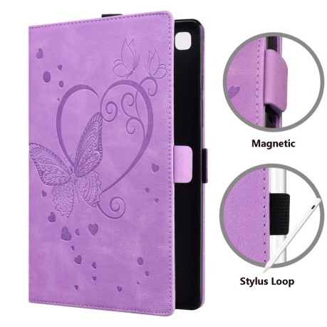 Чохол-книжка Love Butterfly Pattern для Xiaomi Pad 5/5 Pro - фіолетовий