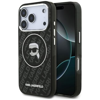 Оригинальный чехол Karl Lagerfeld IML Karl Head Logo с MagSafe на iPhone 17 Pro Max - Black