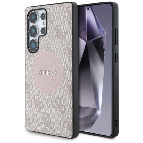 Оригінальний чохол Guess 4G Round Patch Classic Logo MagSafe для Samsung Galaxy S25 Ultra - Pink