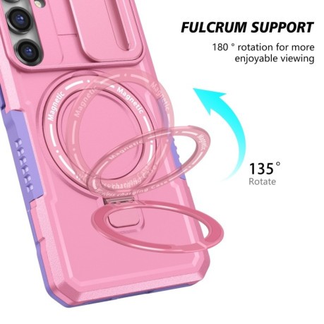 Противоударный чехол Sliding Camshield Magsafe Holder для Samsung Galaxy S23 FE 5G - Pink
