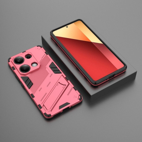 Противоударный чехол Punk Armor для Xiaomi Redmi Note 13 Pro 4G / POCO M6 Pro 4G   - светло-красный