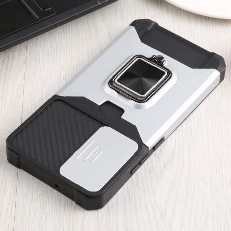 Протиударний чохол Sliding Camera Design для Samsung Galaxy S22 Plus 5G - сріблястий