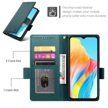Чохол-книжка Side Buckle Magnetic Frosted Leather для OPPO A5 PRO 5G - зелений