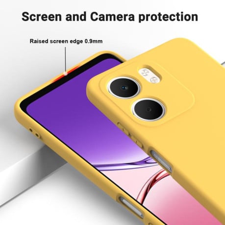 Силиконовый чехол Solid Color Liquid Silicone на OPPO A5x 4G / 5G - желтый