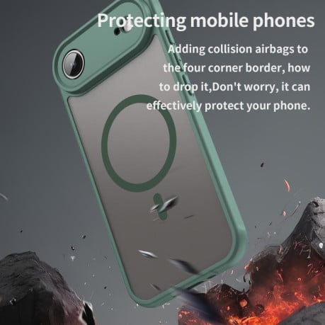 Чехол Fan Dun Series гибрид Frosted с Magsafe на iPhone Air - зеленый
