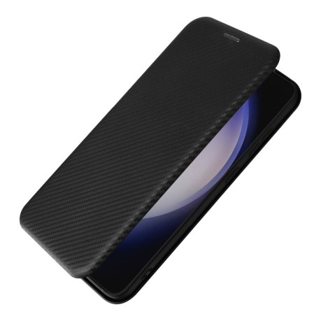 Чехол-книжка Carbon Fiber Texture на Samsung Galaxy S24 5G - черный