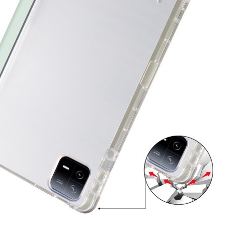 Чехол-книжка 3-fold Clear TPU Smart Leather для Xiaomi Pad 7 / 7 Pro - зеленый