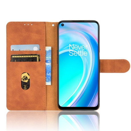 Чехол- книжка Skin Feel Magnetic для Realme 9 Pro/OnePlus Nord CE 2 Lite 5G - коричневый