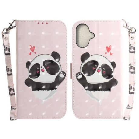 Чехол-книжка 3D Painting для iPhone 16 Plus - Panda