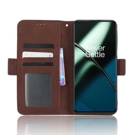 Чехол-книжка Skin Feel Calf на OnePlus 11 5G - коричневый