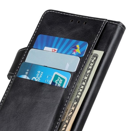 Кожаный чехол-книжка S-Type Stitching Calf для Samsung Galaxy M13 4G - черный