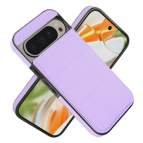 Протиударний чохол Tri-fold Holder Leather Phone Case with Card Slot для Google Pixel 9 / 9 Pro - фіолетовий