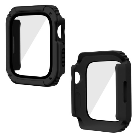 Противоударная накладка с защитным стеклом 2 in 1 Screen для Apple Watch Series 8 / 7 41mm - черная