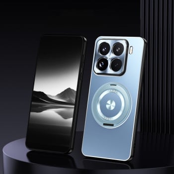 Протиударний чохол Rotating Holder Frosted Metal для Xiaomi 15 Pro - синій