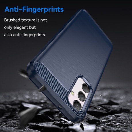Чехол Brushed Texture Carbon Fiber для Samsung Galaxy M14 5G - синий