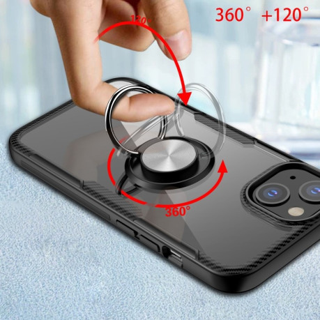 Противоударный чехол Acrylic Ring Holder на iPhone 13 mini - нави