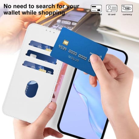 Чехол-книжка с мягким покрытием (Skin Feel) со шнурком на Infinix Smart 10 4G - белый