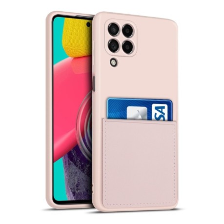 Противоударный чехол Liquid Silicone Skin with Card Slot для Samsung Galaxy M53 5G - розовый