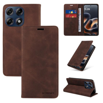 Чохол-книжка BETOPNICE Suction Anti-theft Leather на Motorola Edge 70 Pro 5G — коричневий