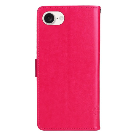 Чохол-книжка Happy Cat Pattern для iPhone 16e - пурпурно-червоний