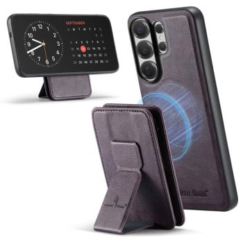 Чехол Fierre Shann FS028 с MagSafe и RFID-картхолдером для Samsung Galaxy S26 Ultra 5G — фиолетовый