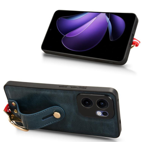 Протиударний чохол Wristband Leather Back для OPPO Reno13 F 5G - синій