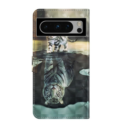 Чехол-книжка 3D Painting для Google Pixel 8 Pro - Tiger