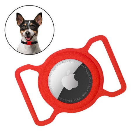 Брелок-петля на кошачий или собачий ошейник для Apple AirTag - красный
