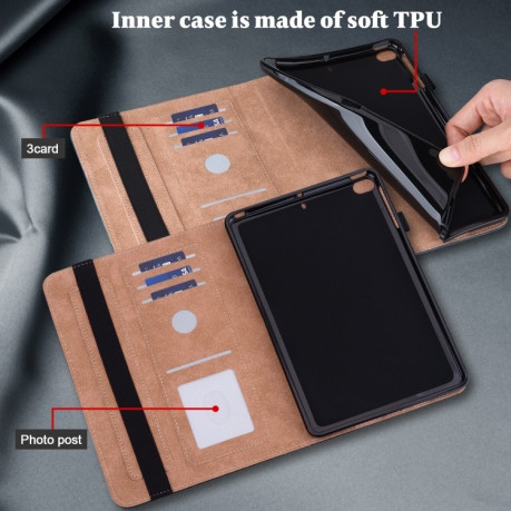 Чохол Solid Color Stripe Embossed Leather для Xiaomi Redmi Pad SE 8.7 - синій