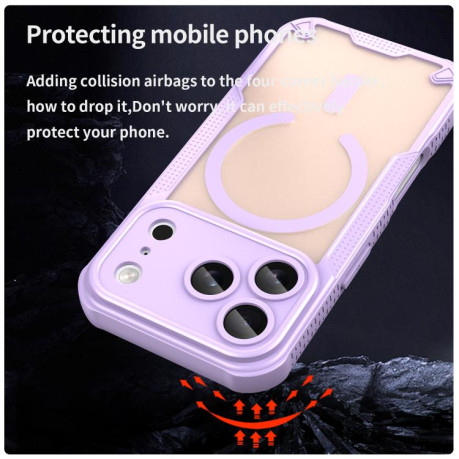 Противоударный чехол Armor Glaze MagSafe Magnetic для iPhone 17 Pro - фиолетовый