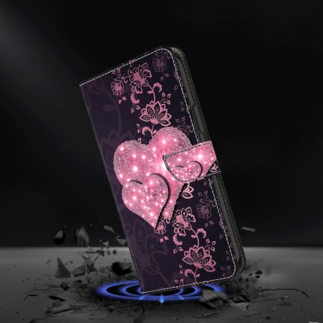 Чохол-книжка Crystal 3D Shockproof Protective Leather для iPhone 15 Pro - Lace Love