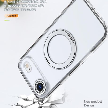 Чехол kalebol с MagSafe и подставкой 360 Metal Ring Holder на iPhone Air - прозрачный
