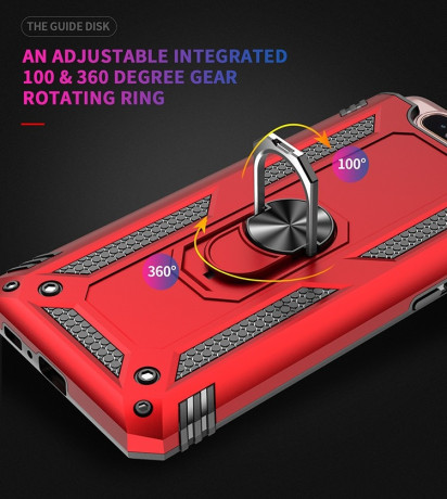 Противоударный чехол Armor with 360 Degree Rotation Holder на Samsung Galaxy A80- красный