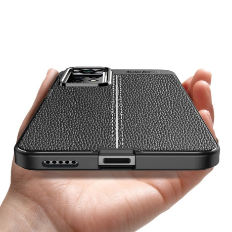 Противоударный чехол Litchi Texture на Xiaomi Redmi Note 12 Pro 4G/11 Pro Global(4G/5G)/11E Pro 4G / 5G Global - черный
