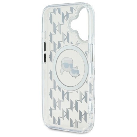 Оригінальний чохол Karl Lagerfeld IML Monogram Karl &amp; Choupette Head MagSafe для iPhone 16 - Clear