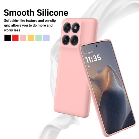 Силиконовый чехол Solid Color Liquid Silicone на Motorola Edge 60 Fusion - розовый
