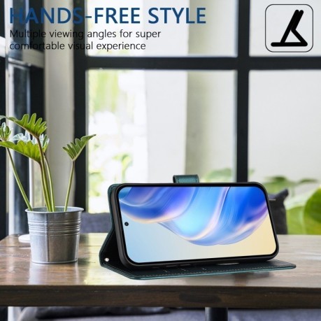 Чохол-книжка Embossing Stripe RFID для Realme 13+ 5G/13 Pro 5G/13 Pro+ - Peacock Green