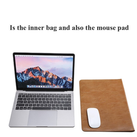 Чехол-сумка Litchi Texture Liner для MacBook 11 A1370 / 1465 - коричневый