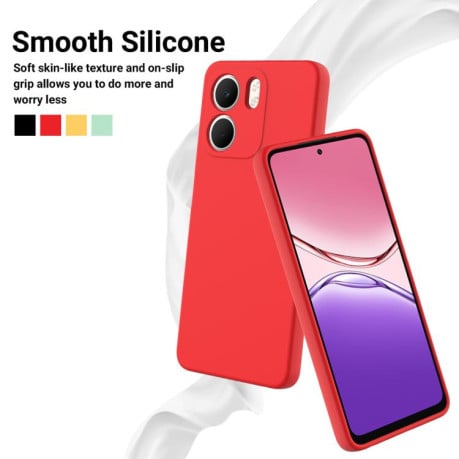 Силиконовый чехол Solid Color Liquid Silicone на OPPO A5x 4G / 5G - красный