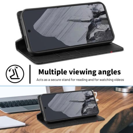 Чохол-книжка LC.IMEEKE з фактурою Carbon Fiber на Google Pixel 10/10 Pro - чорний