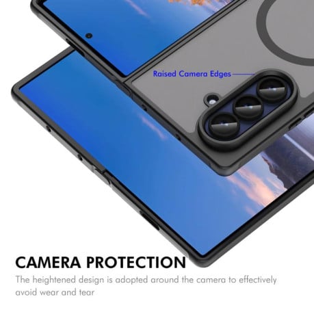 Чохол ENKAY Hat-Prince з MagSafe матовий+скло на Samsung Galaxy Flip 7 - чорне