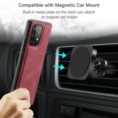 Ударозащитный чехол JEEHOOD Retro Magnetic для Samsung Galaxy A52/A52s - красный