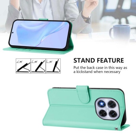 Чехол-книжка Skin Feel S-type для Xiaomi Redmi Note 14 Pro 5G/Poco X7 - зеленый
