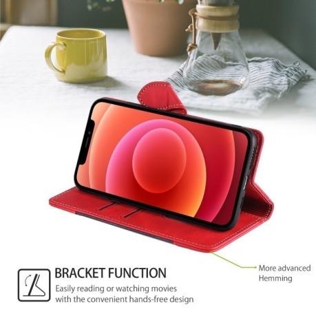 Чехол-книжка Skin Feel Magnetic Buckle для Realme C65 4G - красный