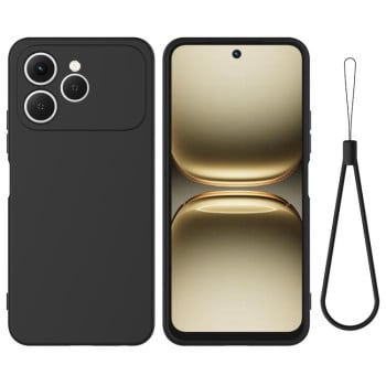 Силиконовый чехол Solid Color Liquid Silicone на Tecno Spark 40 4G — чёрный